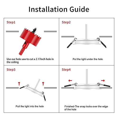 Image of RVZONE RV Boat Recessed Ceiling Light 6 Pack 12V LED Puck Light with Hole Puncher DC 12V 3W Full Aluminum Downlights for Under Cabinet Camper Vans RV Interior Lighting,2700-3200K
