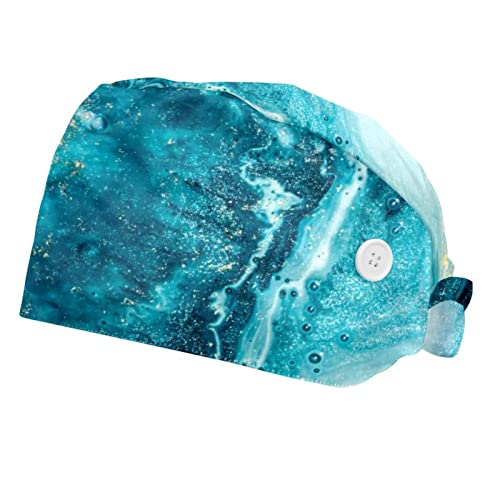 Chapeaux de travail ajustables bleu marbre VERED lot de 2