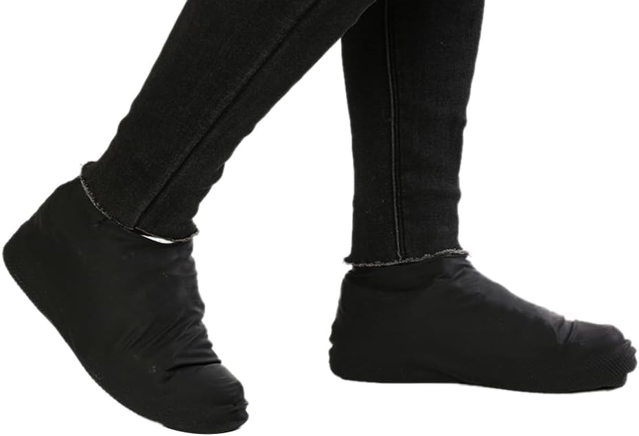 ARTIBETTER Waterproof Rain Shoes Covers Latex Slip-Resistant Rain Boot Overshoes size L Adjustable Elastic Shoe Covers for Outdoor Walking Travel and Indoor Floor Protection 2 Pairs image 2
