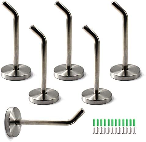 Ganci in acciaio inox per ganci appendiabiti per utensili da cucina per cucina Appendini per ganci appendiabiti da parete confezione da 6 (viti incluse)