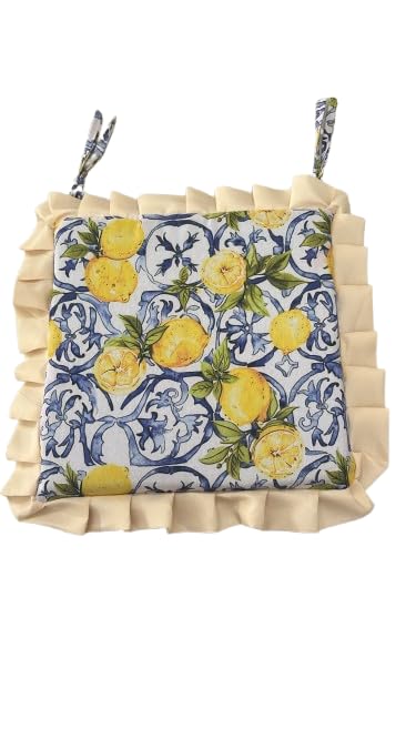 CASABELLAPIU Lot de 6 coussins pour chaises avec volants et fermeture éclair, 38 x 38 x 4 cm,...