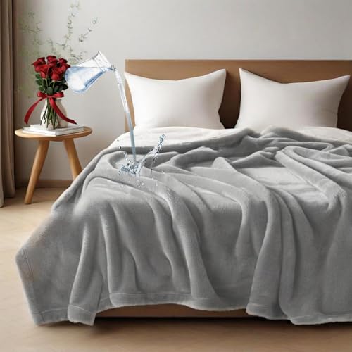 Haltune Waterproof and Stain Proof Blanket for Bed 80''x60'',Queen Size Grey Bed Dry Guard Blanket...