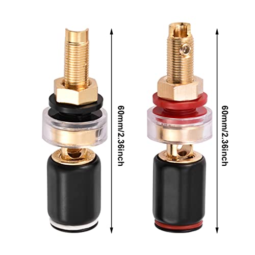 KIMISS terminales de altavoz 2 pcs negro y rojo miniatura 2