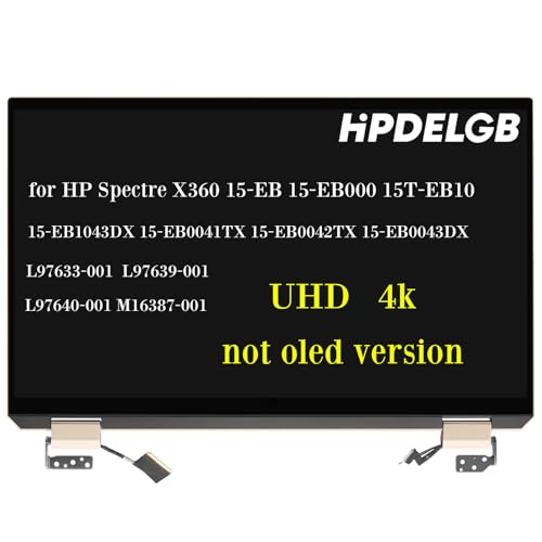 Image of Replacement for HP Spectre X360 15-EB 15-EB000 15T-EB10 15-EB1043DX 15-EB0041TX 15-EB0042TX 15-EB0043DX 15-EB0053DX L97633-001 L97639-001 L97640-001 M16387-001 LCD Screen Display Assembly UHD Brown