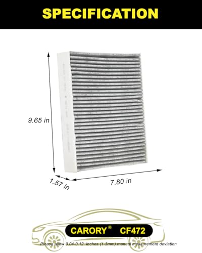 Image of CARORY Cabin Air Filter w /Activated Carbon for BMW 320i (2013-2018), 328i (2013-2016), 330i (2017-2019), 335i (2014-2015), M2 (2016-2021), OE# 64119237554, 64119237555, CF11472, XC10010C, CF472