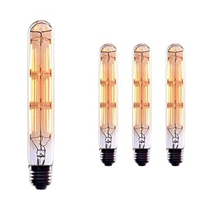 CROWN LED 3x Langwerpige Edison Gloeilamp – E27 lamp – Dimbare lamp – 4 W, Warm Wit 230 V, EL07 – Vintage Lamp in Retro…