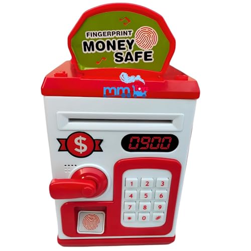 Image of ATM Money Saving Box with Fingerprint Touch and Lock, Light & Music, Coin and Paper Money Deposit | Piggy Bank for Kids | Money Bank for 3 to 10 Year - Color As Per Availability