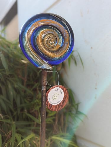 Zen Man Gartenstecker Rost Beetstecker Garten Glaskugel Glasdeko...