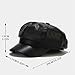 Yanmucy Newsboy Hats for Women Fashion PU Leather Winter Visor Paperboy Hat Vintage Classic Beret Warm Cap for Ladies Girls (US, Alpha, One Size, Black)