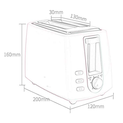 NXYJD Compact Brot Toaster mit Edelstahl-Gehäusen, Bagel Abbrechen Funktion Herausnehmbare Krümelschublade (Color : A) – Bild 3