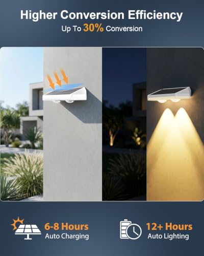 Image of 12 Pack Solar Fence Lights, Fence Lights Solar Powered with Ultra-Bright Lens Warm White + RGB 13 Color Mode IP65 Waterproo for Backyard /Step /Patio /Deck /Stair /Railings-White