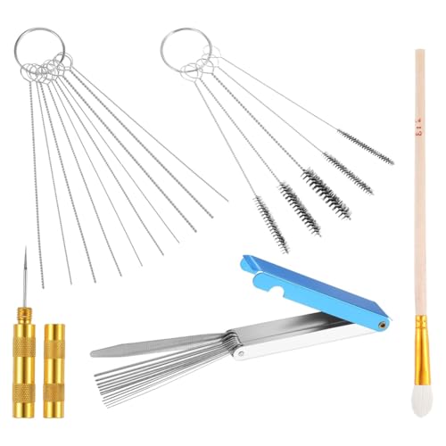 Pqahffowr Kit de limpieza de carburador, herramienta de limpieza de chorro de carburador para motocicleta, ciclomotor, soldador de carburador