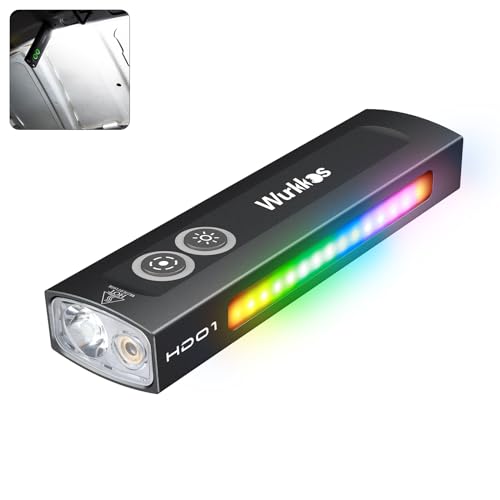 Wurkkos HD01 Torch, Rechargeable Torch with Green Beam, White LED Combo, Side RGB Light,1200 Lumens Torches Led Super Bright