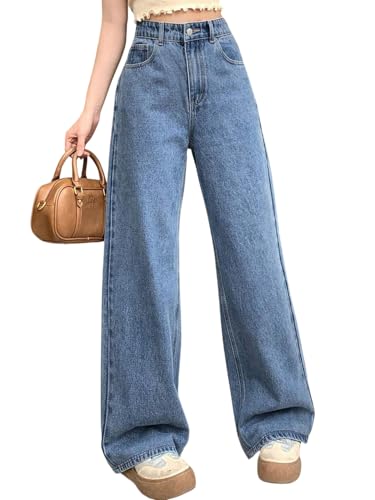 Image of KOTTY Women's Wide Leg Denim Jeans | Relaxed Fit High Waist Stylish Jeans