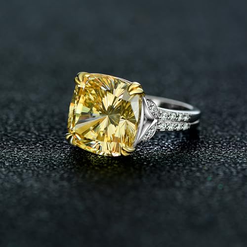 Women's Engagement Rings, 10 Carat Ice Flower Cut Pink Moissanite Statement Ring 14x14mm in Sterling Silver, Ideal Wedding Gift for Wife3