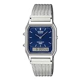 Casio Orologio G-Shock Collezione Vintage AQ230, Argento/Blu, Retro