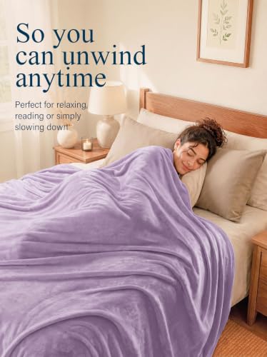 Image of Utopia Bedding Ultra Soft Fleece Bed Blanket Queen Size Lilac (90x90 Inch)