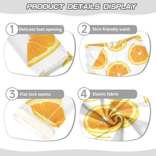Sliced Orange Girls Leggings,Workout Leggings for Girls Toddler Athletic Legging Size for 3-10T3