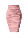 Women's Sexy Ruched Bodycon Elasticity Tight Casual Club Pencil Skirt