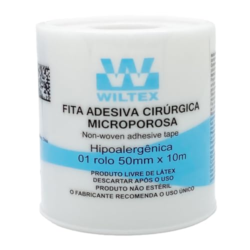 Fita Adesiva Micropore Branca 50mm x 10m Wiltex 4 unidades