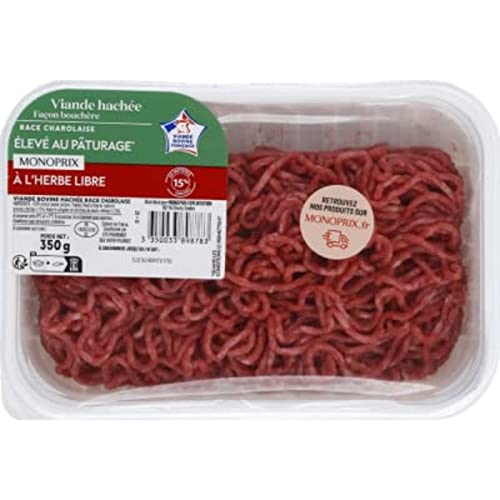Monoprix Viande hachée de boeuf façon bouchère 15% mat. gr. - La barquette de 350 g
