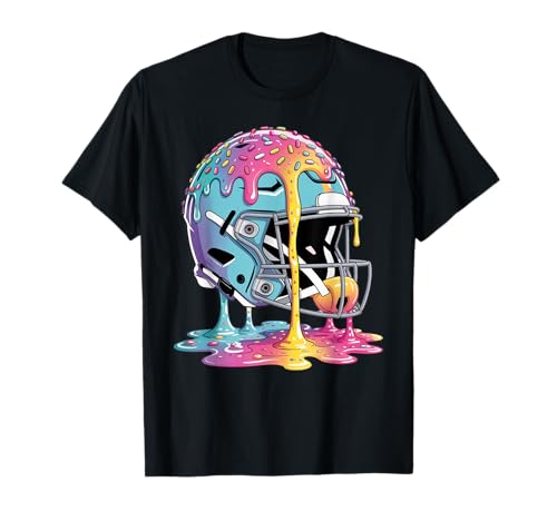 Ice Cream Drip Football Stuff Boys QB RB Lineman WR Drippy T-Shirt