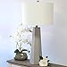 Elegant Designs LT3324-WHT Concrete Table Lamp with Fabric Shade