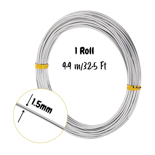 Mr. Pen CAW99 Aluminum Wire, 1.5 Mm, 32.5 Feet, 1 Roll, Craft Wire, Metal Wire, Armature Wire, Crafting Wire, Bendable Wire thumb #1