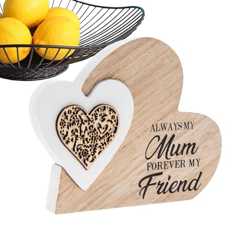 Nexusectar Décoration en bois en forme de cœur – Décoration en bois solide et élégant pour la Saint-Valentin, Pâques, le Nouvel An, la fête des pères, la famille, les amis