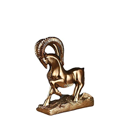 Statue animal imitation cuivre de prestige en résine pour salon chic