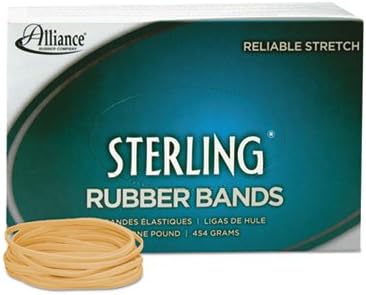 Alliance Rubber Sterling Rubber Band - Size: 33 - 3.5 Length X 0.12 Width X 0.03 Thickness - 13lb/in - 1 Box - Rubber - Natural