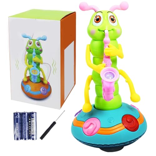 Jouet chenille saxophone dansant électrique musique lumière LED bébé 0-3 ans