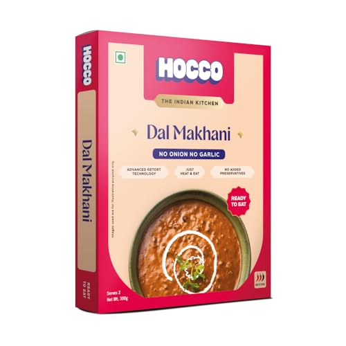 Image of HOCCO Ready to Eat Jain Dal Makhani | Just Heat & Eat | Jain Instant Food | Ready to Cook | Just Add Hot Water & Meal Ready in 5 Mins | Microwaveable | Serves 2-300g Each (Pack of 3)