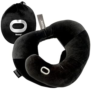 BCOZZY Neck Brace Pillow – Patented Relief for Neck Pain and Supportive Sleep-Soft, Washable, and Adjustable for Comfortable Resting. Black