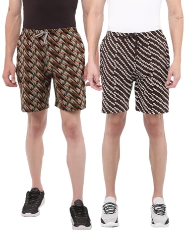 Image of Dollar Solid Men's Shorts | All-Over Print | One Side Zipper Pocket with Label Branding | Self Waistband with Drawcord | Wide Array of Attractive Prints