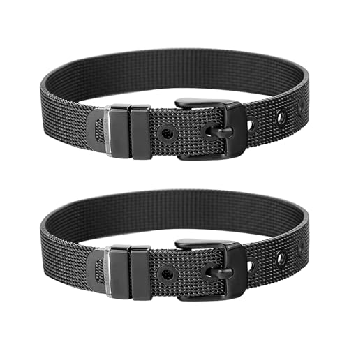 �X�e�����X�X�`�[�����b�V���u���X���b�g���X�g�o���h��8mm�J�t�o���O���E�H�b�`�o���h�X�^�C�� ���߉\�ȃo�b�N�����b�V�������N�`�F�[���t�� �X���C�h�`���[���W���G���[����p 2��, One Size, ����, ��΂Ȃ�