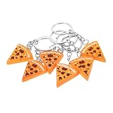 Veemoon 6 Piezas Simulación Pizza Llavero Lindo Comida Llaveros Para Bolsas Y Llaves Para Niños Y Niñas Para Los Fans De La Pizza