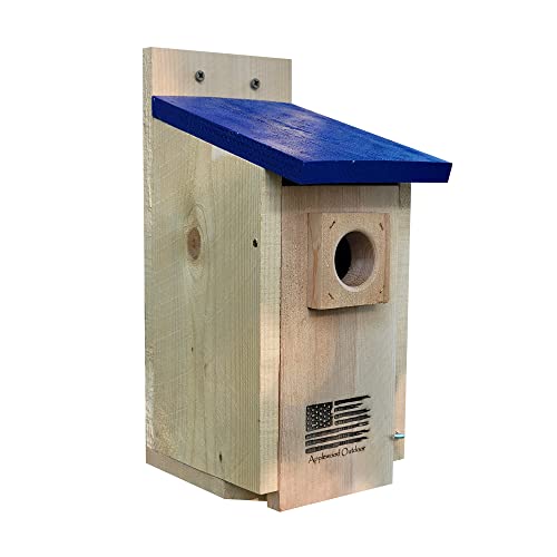 Made-in-USAPremium-Rustic-Cedar-Bird-HousesDurable-Bird-Houses-for-Outside-wPredator-GuardEasy-to-Install-Bird-Box-for-Bluebirds-Chickadees-and-WrensIncludes-Mounting-Screws-Applewood-Outdoor Made in USAPremium Rustic Cedar Bird HousesDurable Bird Houses for Outside wPredator GuardEasy to Install Bird Box for Bluebirds Chickadees and WrensIncludes Mounting Screws Applewood Outdoor