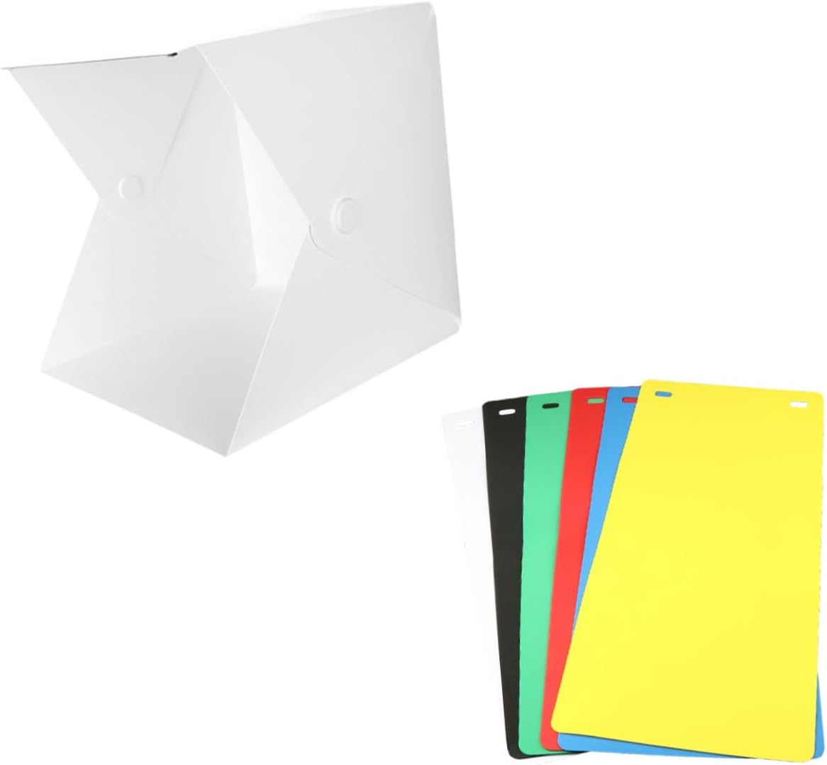 Portable Foldable LED Photography Backdrop Box 30cm with Adjustable Brightness and 6-Color Backgrounds, Mini Photo Studio Tent for Product Shooting and Video Lighting