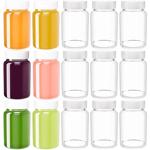 Saftflaschen aus Glas mit weißem Deckel, 60 ml, 15 Stück kleine G...