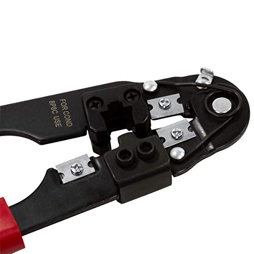 Kit de montaje para cables Ethernet con crimpadora precisa y tester de red LAN 5