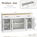 Vongrasig Buffet Cabinet with Drawers, 53” Large Sideboard Buffet Kitchen Storage Cabinet, Modern Farmhouse Coffee Bar with Shelves and Doors, Wood Buffet Table for Kitchen, Dining Room, White