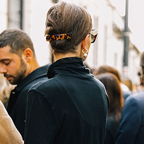Mistofu Hair Barrettes For Women -3Pcs Tortoise Shell Hair Barrettes Acetate，Hair Clips French Design, Small Medium French Barrettes For Thin Hair #TOP1