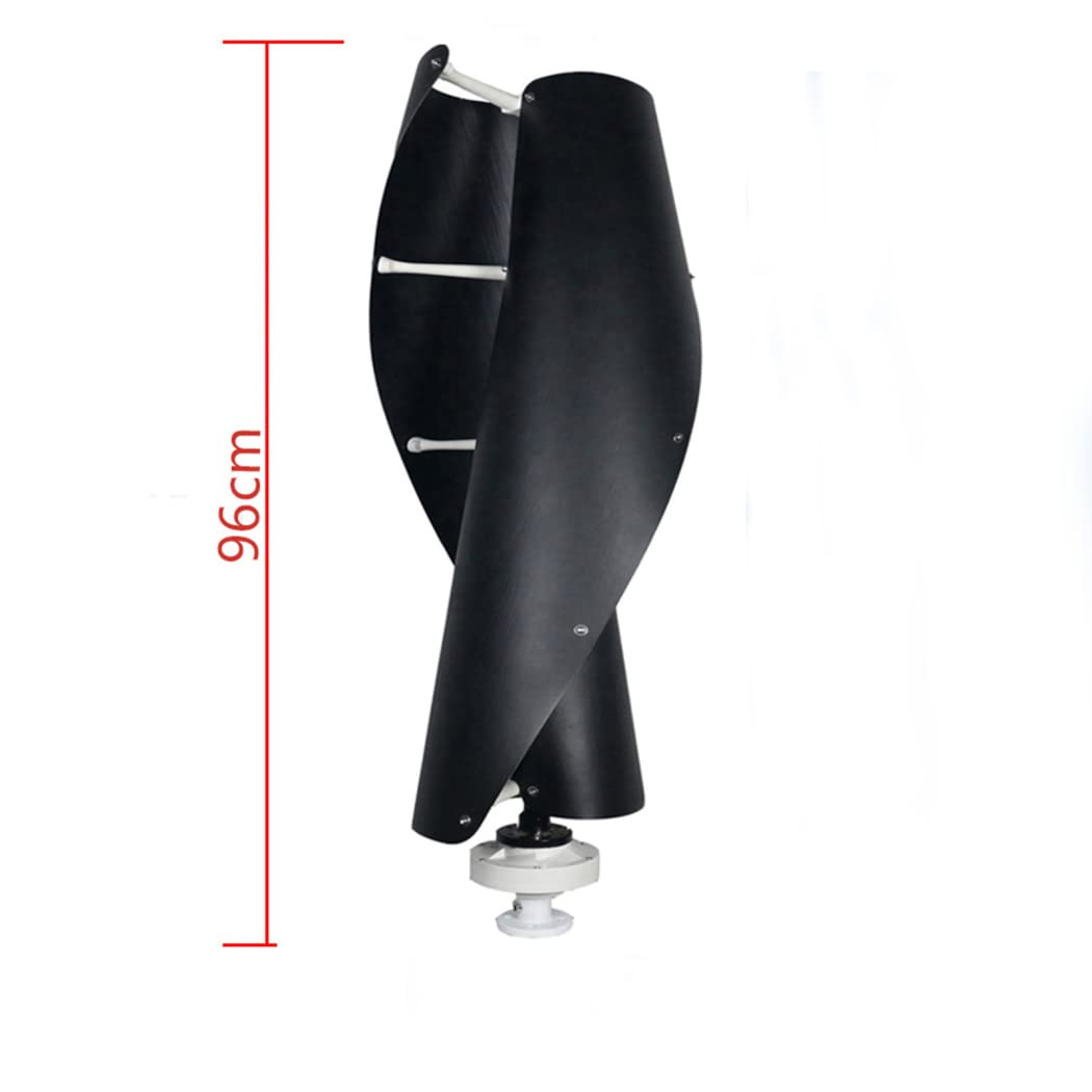 Sin Ruido Generador De Turbina De Viento En Espiral Vertical 12V 24V 48V 220V 10000W 3 Fase Generador De Viento AC con Controlador MPPT para La Granja De Yates del Hogar (Negro)