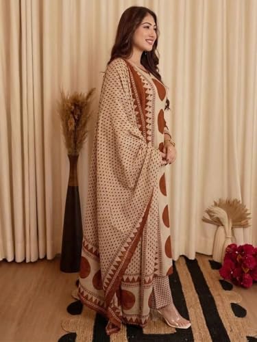 Image of Klosia Women Printed Straight Kurta and Pant Set with Dupatta | Printed Kurta Set | Cotton Kurta Set | Women Kurta Sets | Summer Suit |