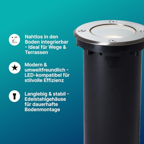 Brilliant Lampada Da Incasso A Pavimento Itch, Ø 11 Cm, Acciaio Inox, Metallo - 3