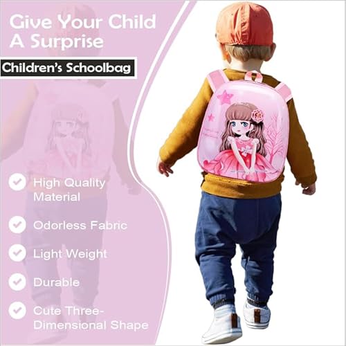 Image of BabyMoon Eggshell Multipurpose Kids Backpack | Children's School Bag for Boys & Girl's | Kids Travel Backpack | Princess Pink