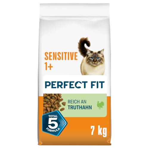 PERFECT FIT Adult Trockenfutter für erwachsene sensitive Katzen ab 1 Jahr - Truthahn 7 kg (1 Beutel)