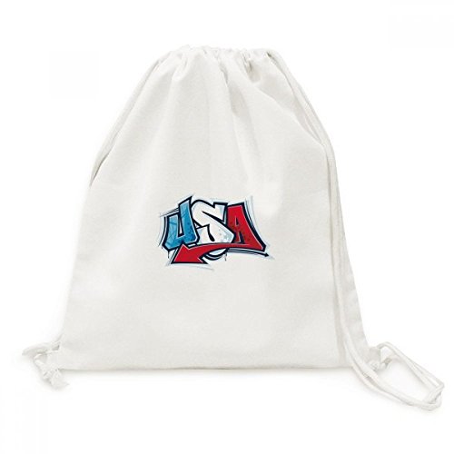 Toile Drawstring Backpack USA style avec fermeture par cordon de serrage résistant