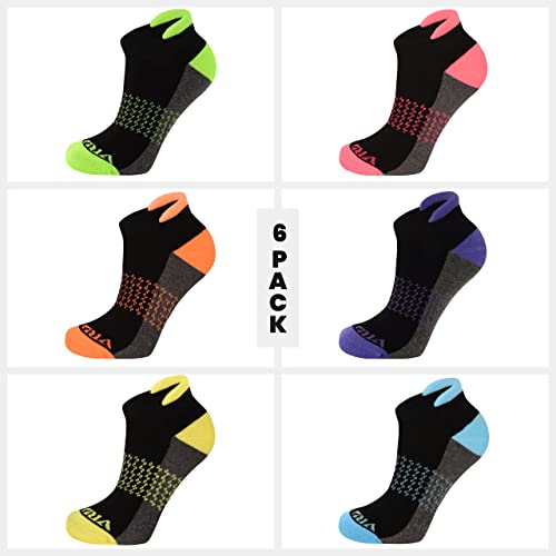 Image of VRD Womens Ankle Socks, Bamboo Rayon 6-Pairs Athletic Running Low Cut Socks With Tab